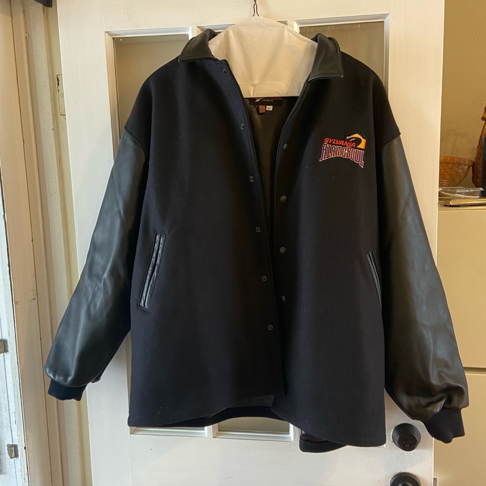 Genuine Leather letterman jacket - AlamoBowl